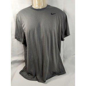 NIKE Size XL Dri Fit Running Jogger T Shirt Gray Stripe Mens